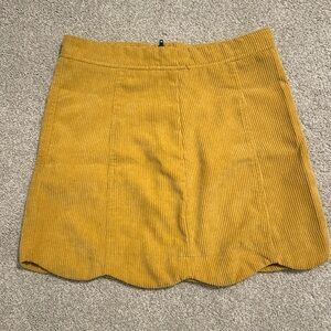 Mustard Yellow Corduroy skirt, size small.